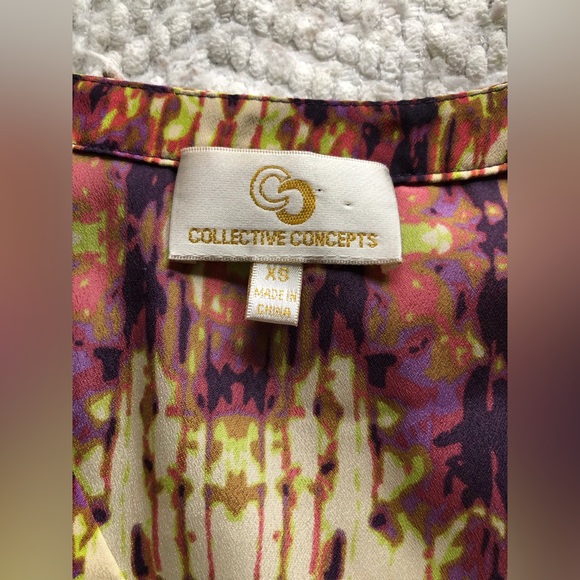 Collective Concepts Mini Dress with Purple Tie - size XS - 34 inches in length - Picture 3 of 3